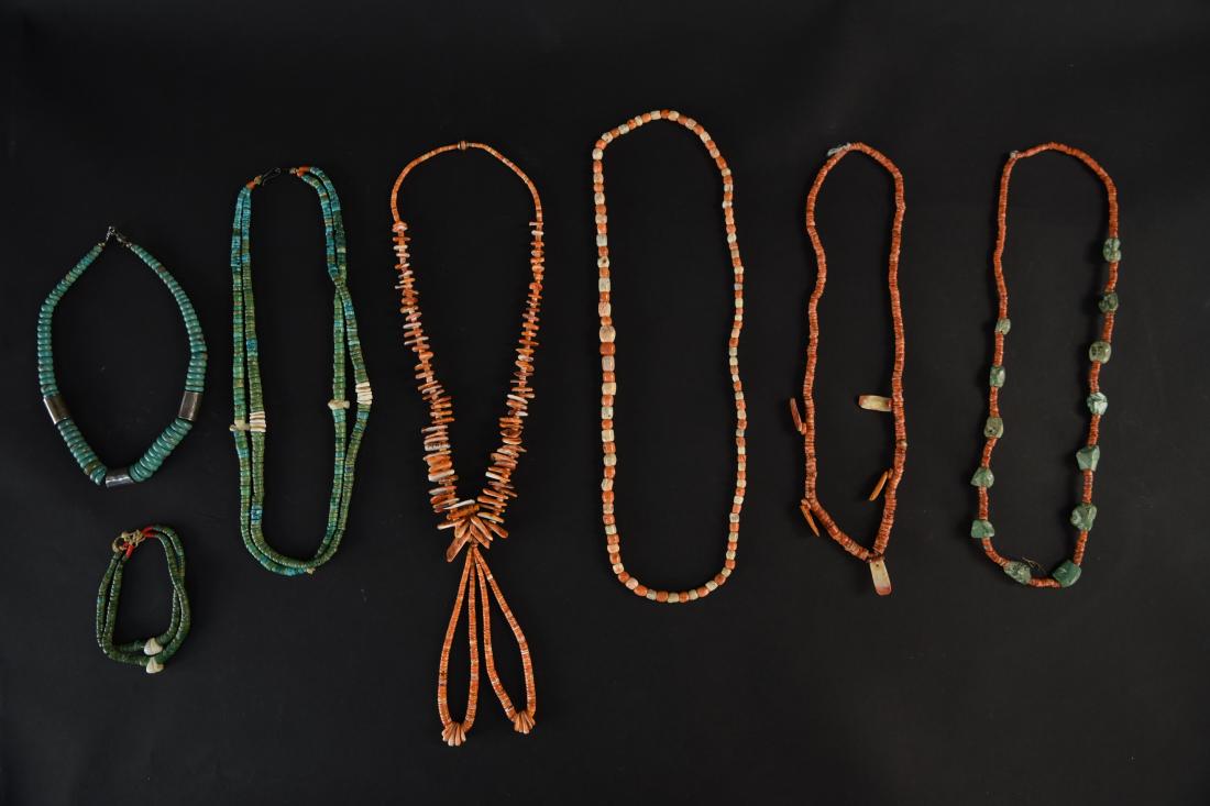 NATIVE AMERICAN CORAL & TURQUOISE JEWELRY GROUPING (1 of 17)