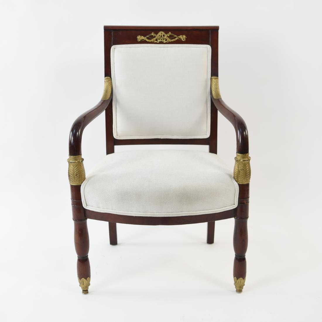 FRENCH MAHOGANY EMPIRE FAUTEUIL CHAIR (1 of 16)
