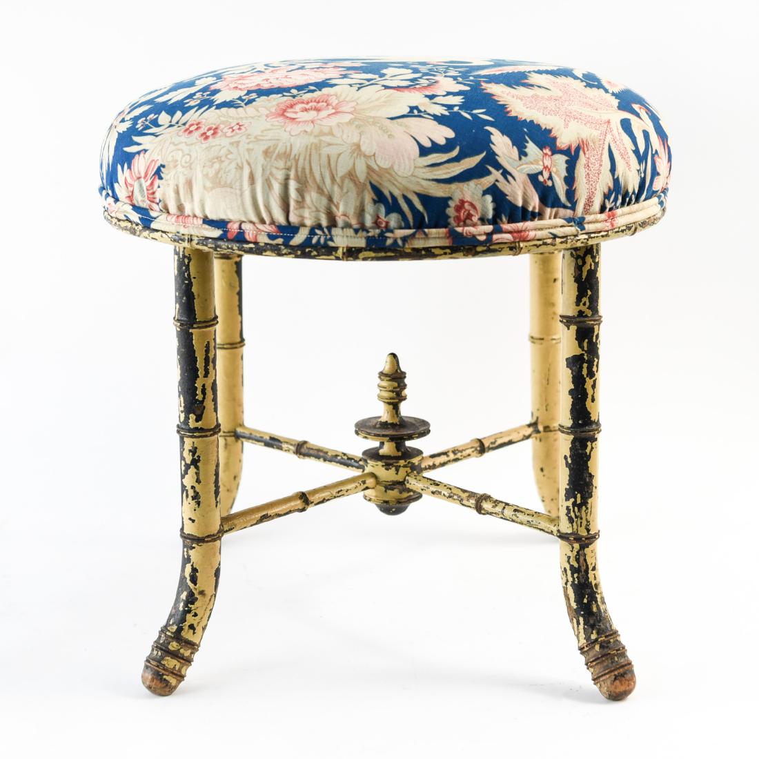 NAPOLEON III FAUX BAMBOO STOOL (1 of 9)