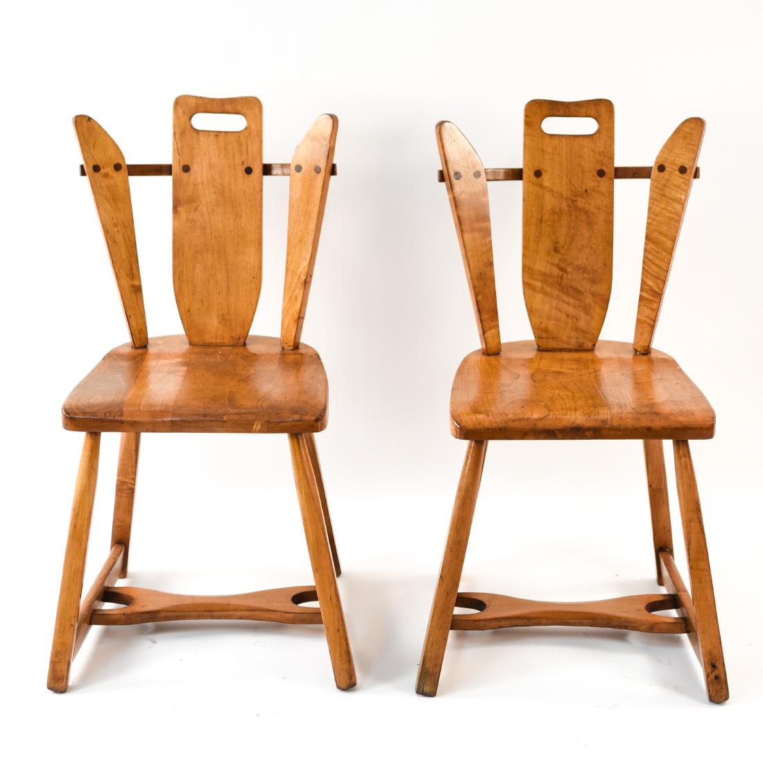 PAIR OF 1930S MAPLE LODGE STYLE CHAIRS (1 of 13)