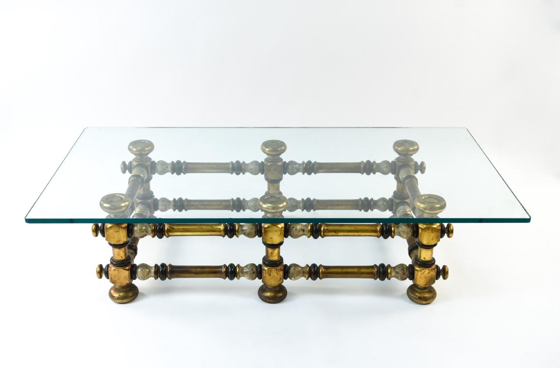 MID-CENTURY GOLD LEAF COFFEE TABLE (1 of 14)