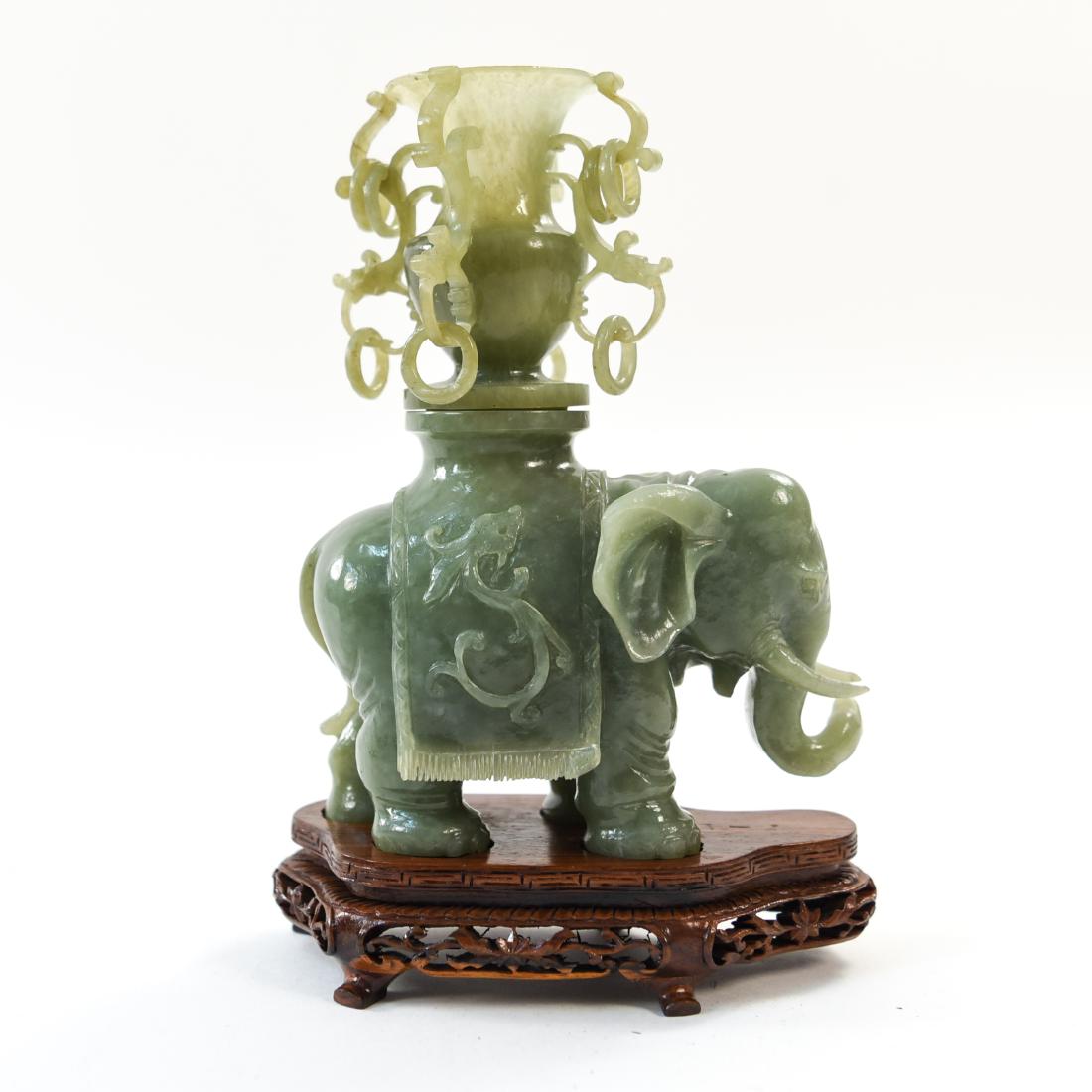 CHINESE CARVED JADE ELEPHANT (1 of 17)