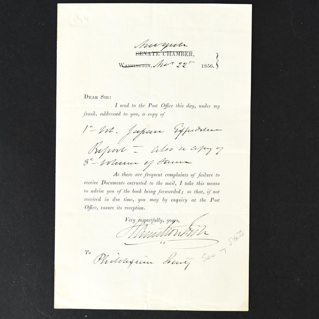 HAMILTON FISH 1856 SIGNATURE (1 of 5)