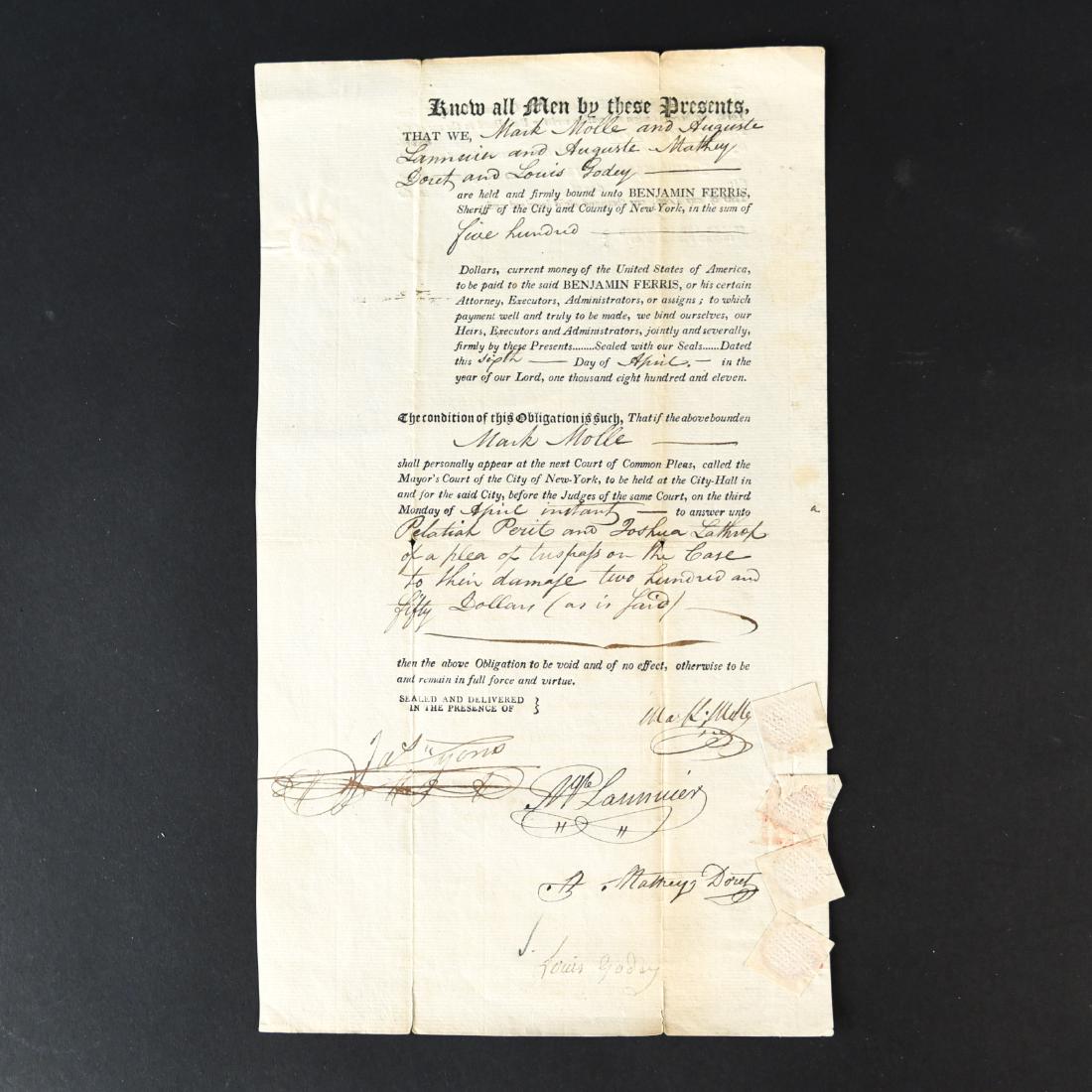 NEW YORK CITY COURT DOCUMENT 1811 (1 of 8)