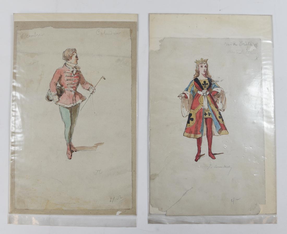 (2) 19TH C. FRENCH PENCIL & WATERCOLORS (1 of 9)