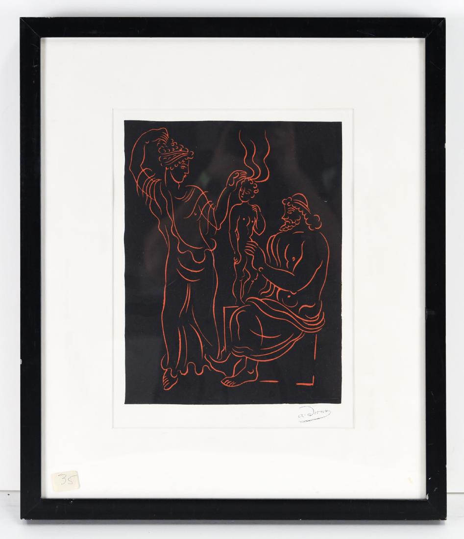 AFTER ANDRE DERAIN PRINT THREE FIGURES: Dimensions: (Frame) H 20" x W 17"
