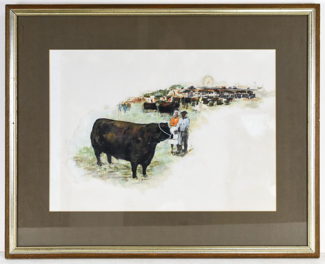 E. YOUNG COW WATERCOLOR ON PAPER (1 of 7)