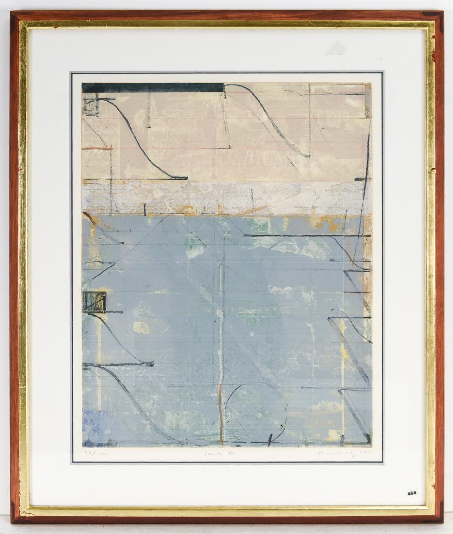 ROBERT KELLY ABSTRACT PRINT: Carta IV" 1990, edition 73/150. Dimensions: (Frame) H 28" x W 23.5