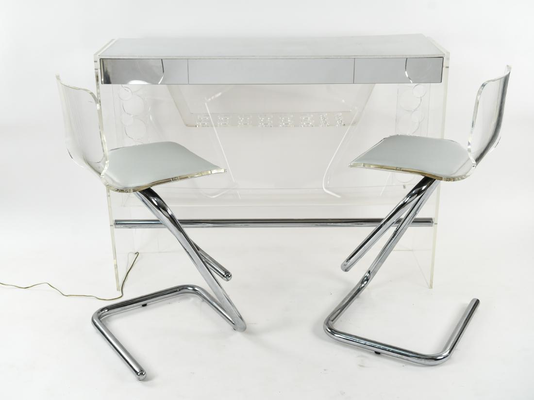 VINTAGE LUCITE BAR & (2) STOOLS (1 of 20)