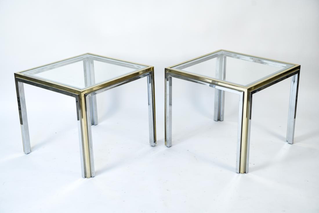 PAIR OF ROMEO REGA CHROME & BRASS TABLES (1 of 10)