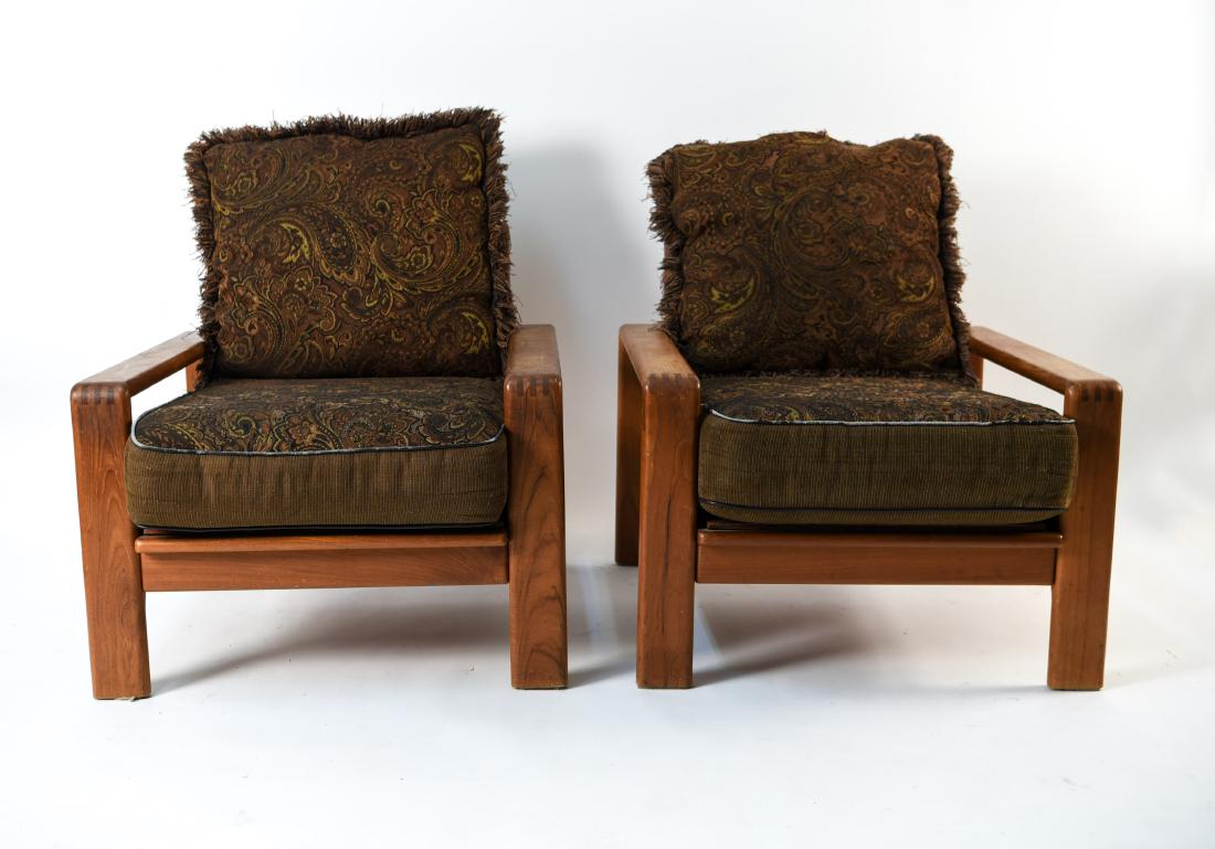 PAIR OF DANISH TEAK FRAME LOUNGE CHAIRS (1 of 17)