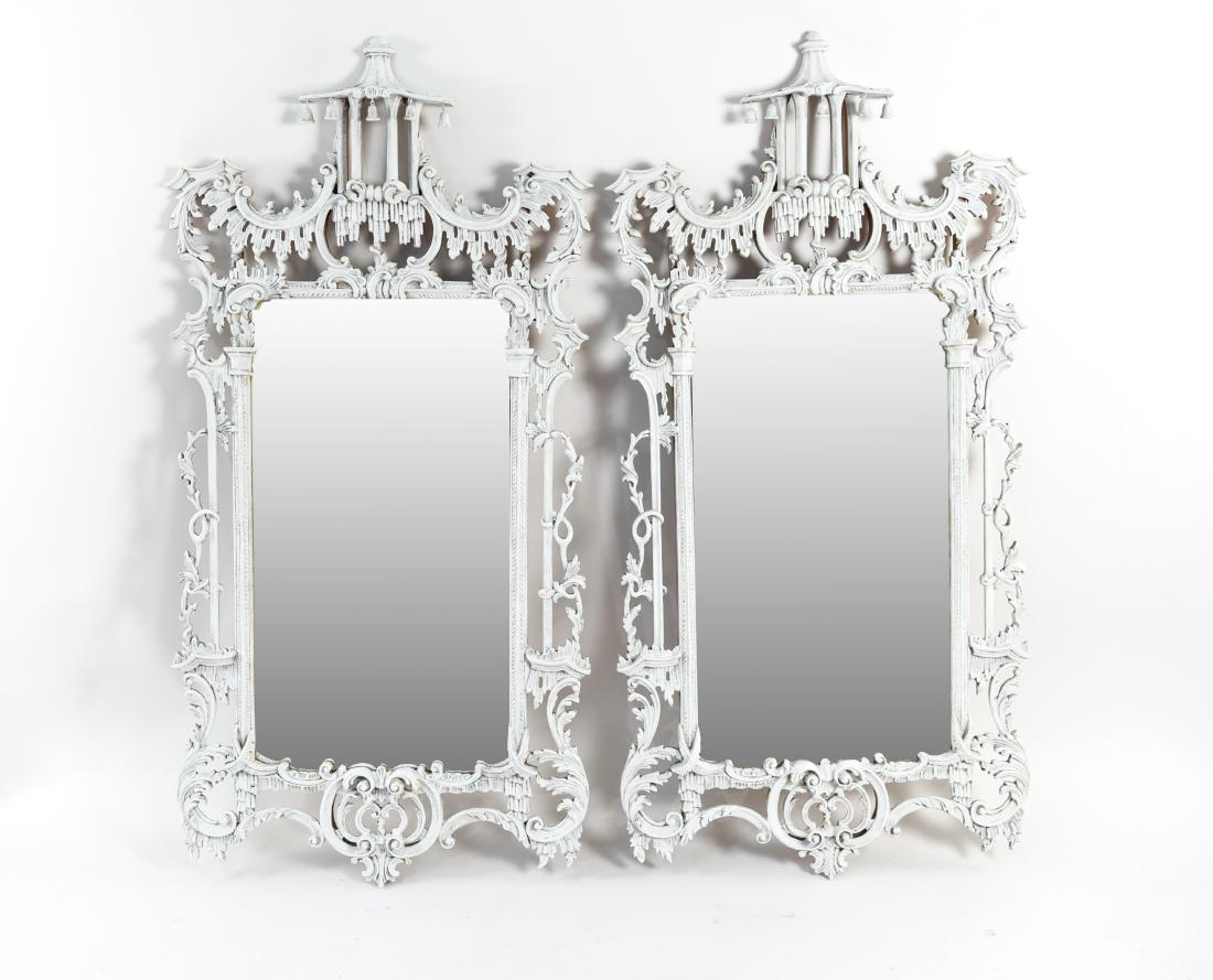PAIR OF CHINESE CHIPPENDALE STYLE MIRRORS (1 of 20)