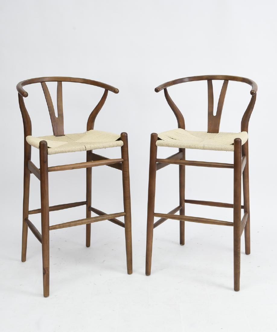 PAIR OF HANS WEGNER STYLE BAR STOOLS (1 of 9)