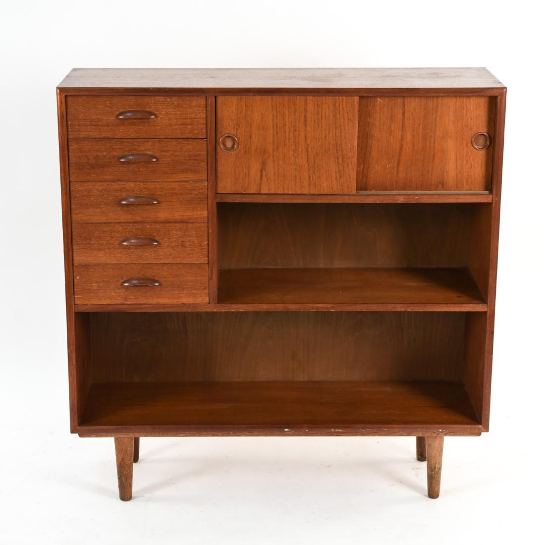 DANISH TEAK BOOKCASE CABINET (1 of 10)