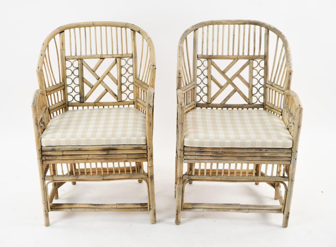 PAIR OF MODERN BAMBOO OUTDOOR CHAIRS (1 of 16)
