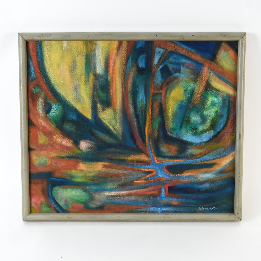 MID-CENTURY ABSTRACT SUZANNE BENTON OIL ON CANVAS (1 of 8)