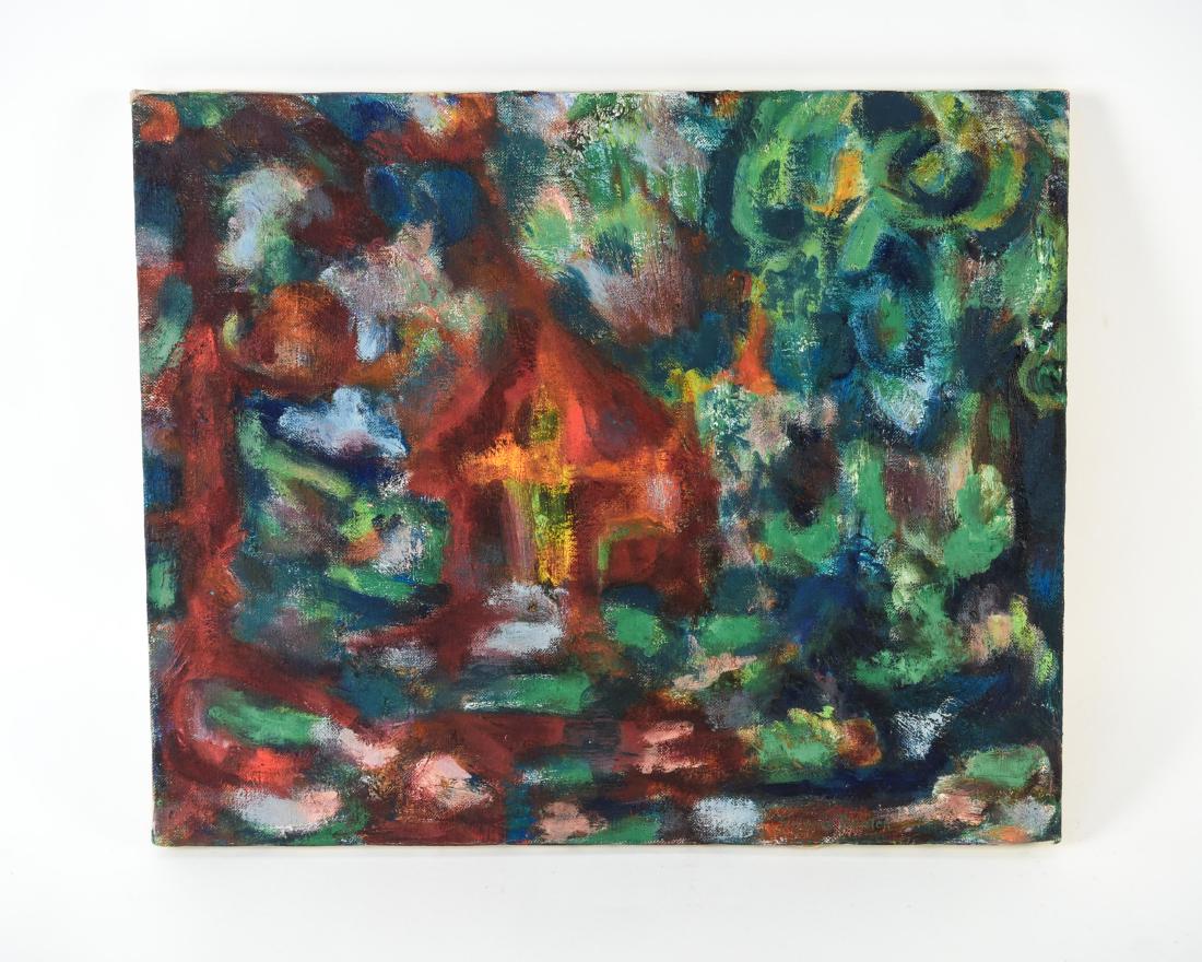 MID-CENTURY ABSTRACT SUZANNE BENTON OIL ON CANVAS (1 of 9)