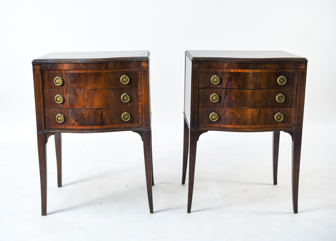 PAIR OF MAHOGANY INLAID SIDE TABLES (1 of 12)