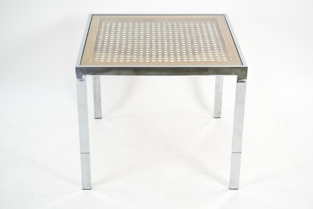 CANE, CHROME, & GLASS MID CENTURY SIDE TABLE (1 of 13)