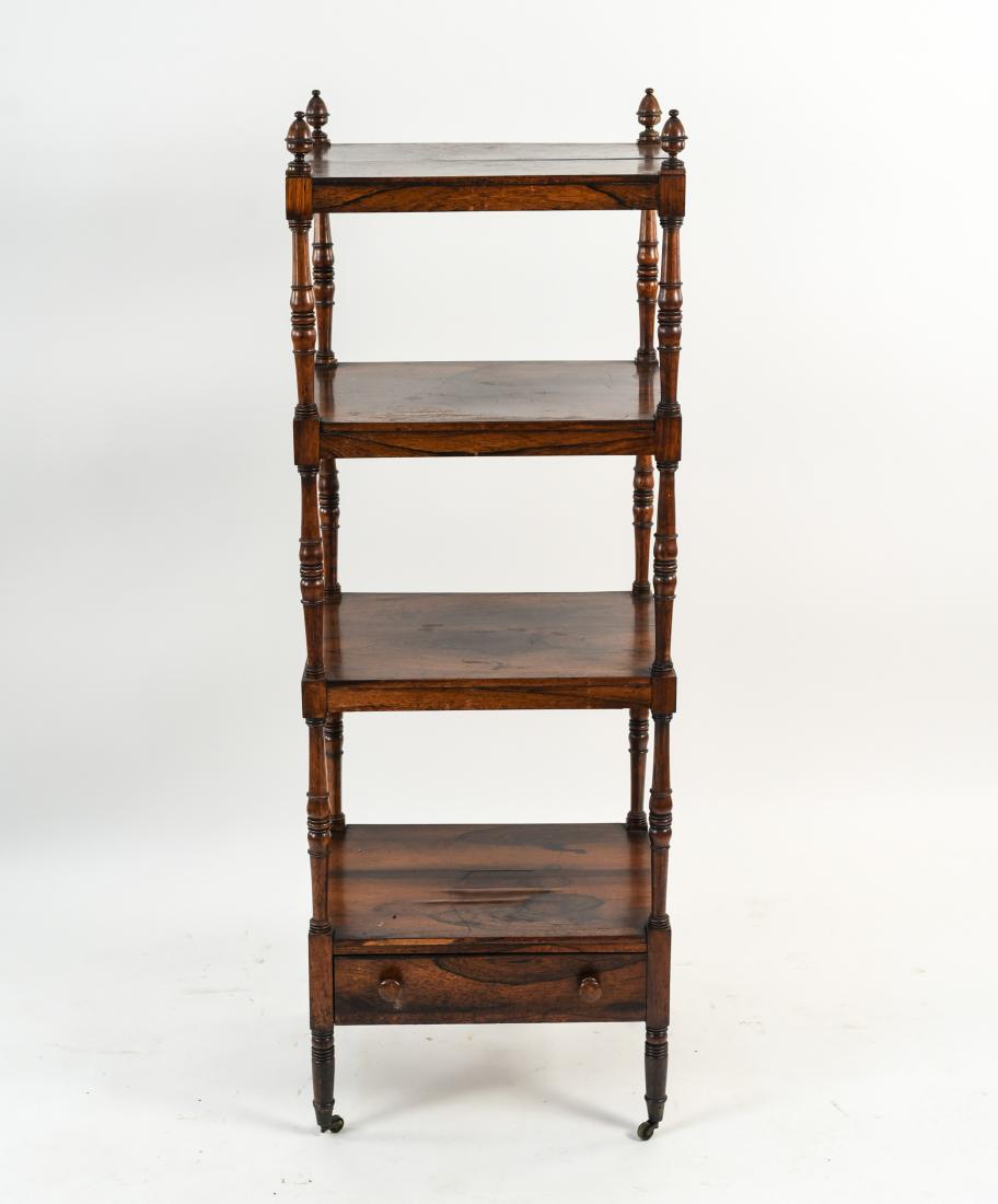 REGENCY STYLE ROSEWOOD GALLERIED ETAGERE BOOKCASE (1 of 16)