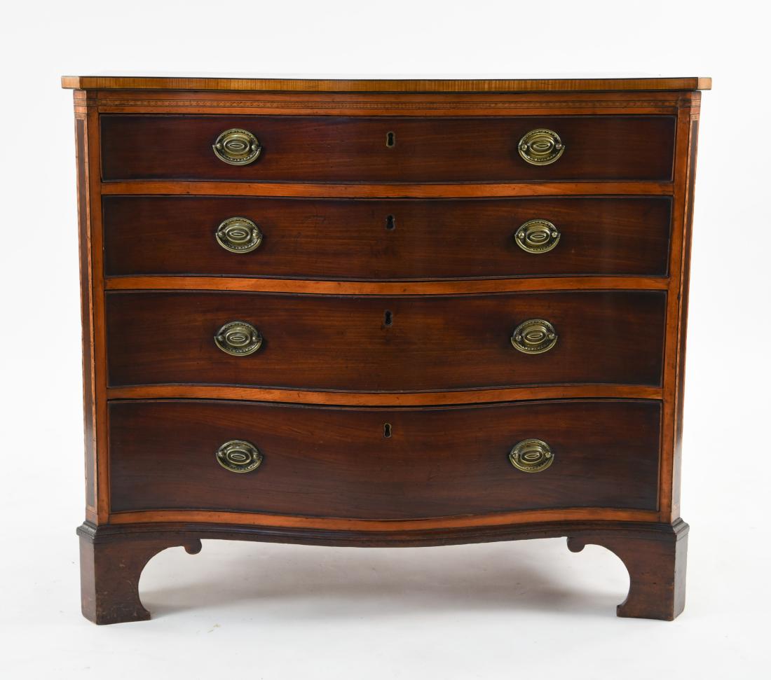 REGENCY EARLY 19TH C. SERPENTINE CHEST (1 of 13)