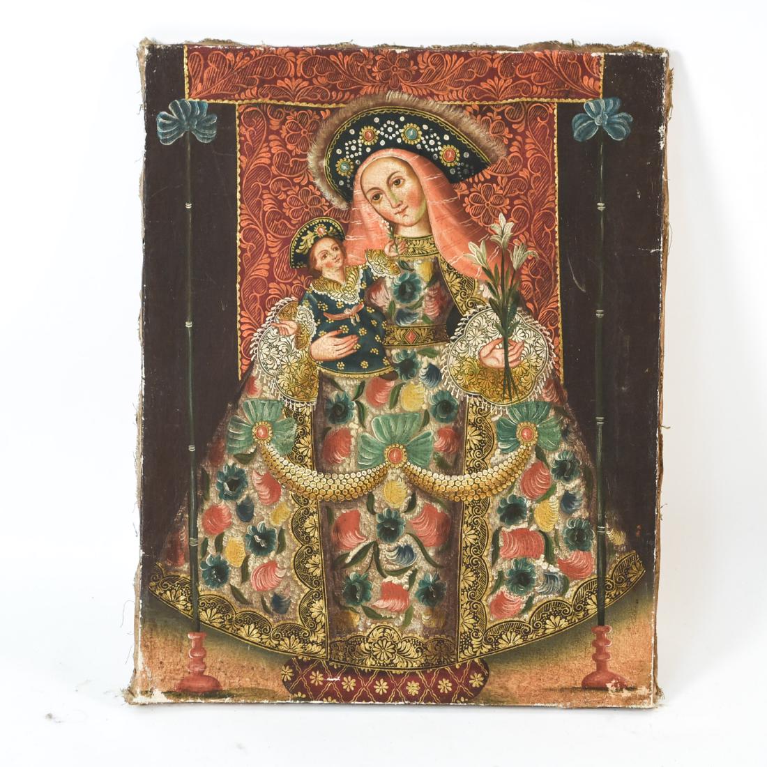 CUZCO SCHOOL EARLY 20TH C. OIL ON CANVAS (1 of 6)