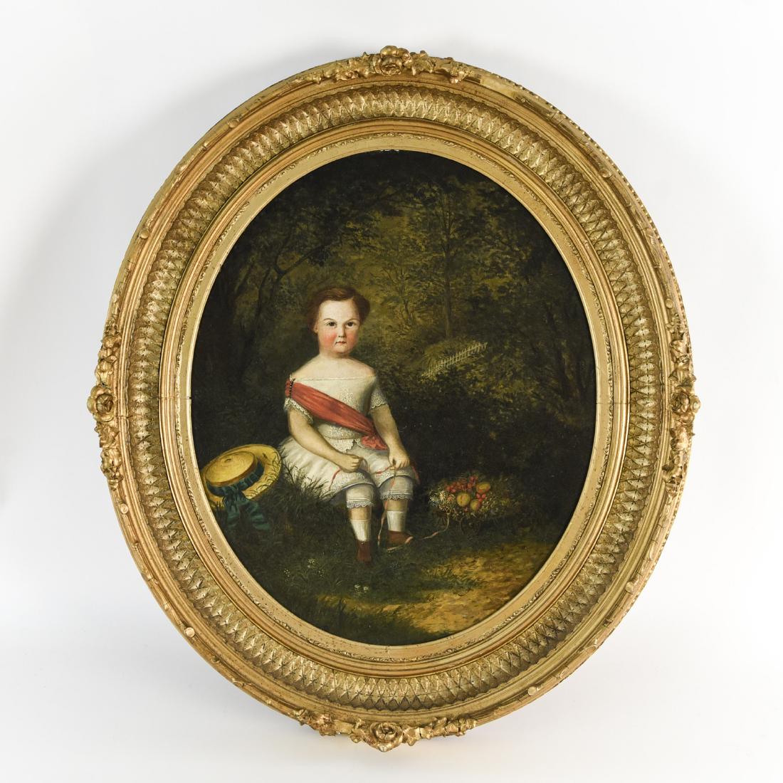 MID-19TH C. AMERICAN PORTRAIT OF GIRL IN WOODS (1 of 9)