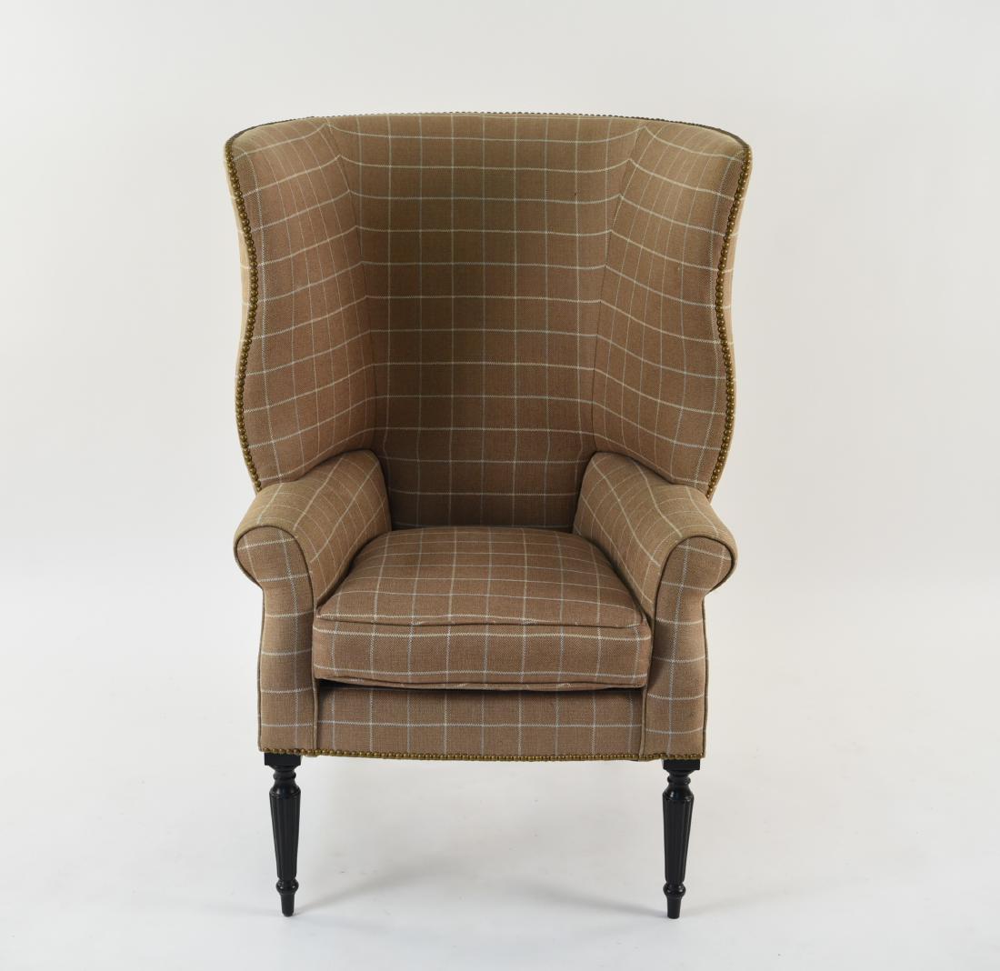GEORGIAN STYLE TALL BARREL WING BACK CHAIR (1 of 10)