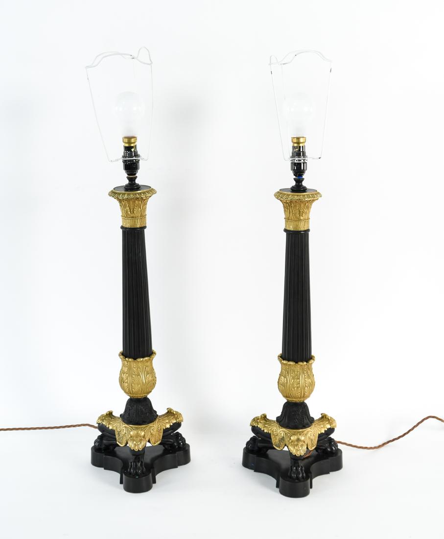 PAIR OF 20TH C. METAL NEOCLASSICAL STYLE LAMPS (1 of 16)