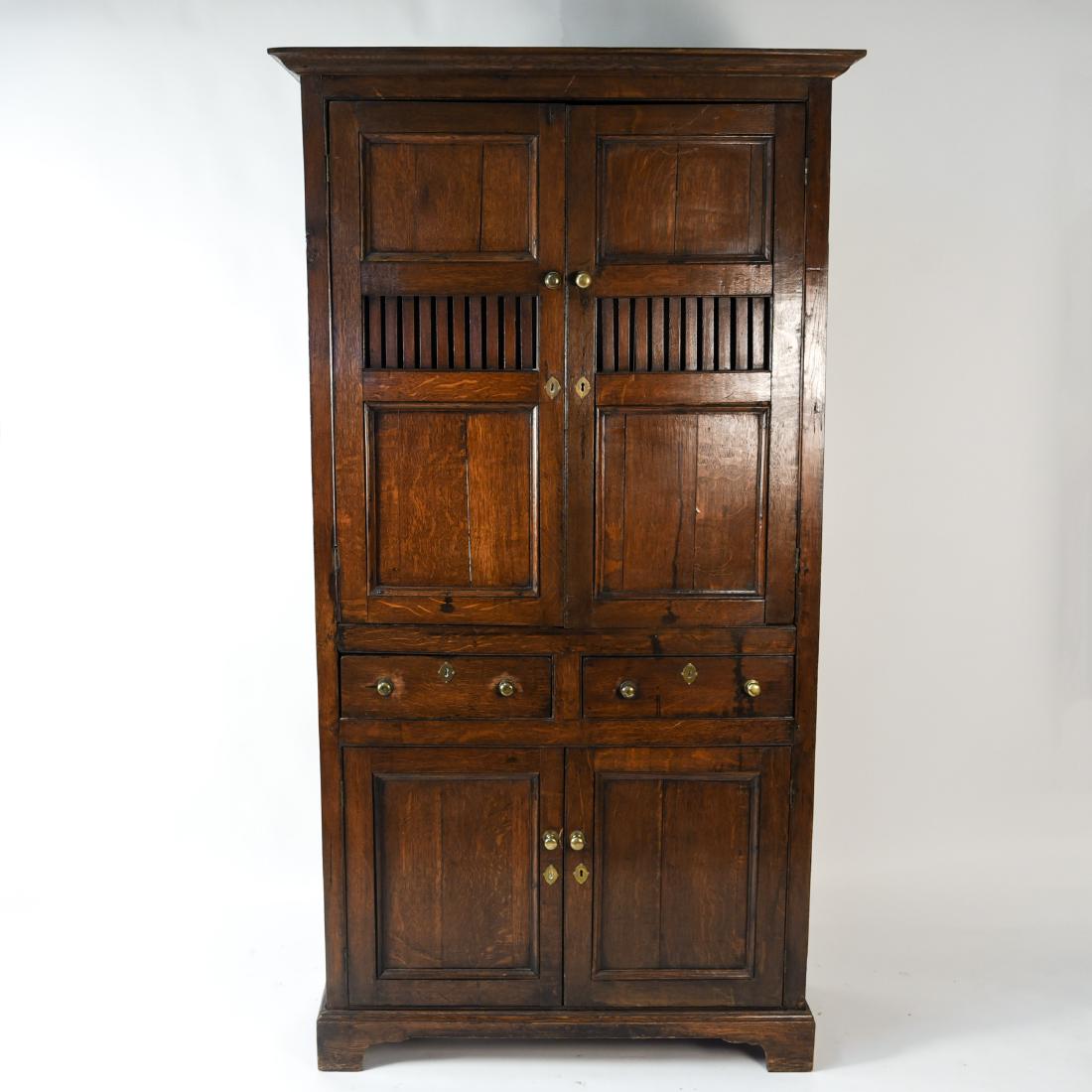 ANTIQUE OAK LINEN PRESS CABINET (1 of 19)