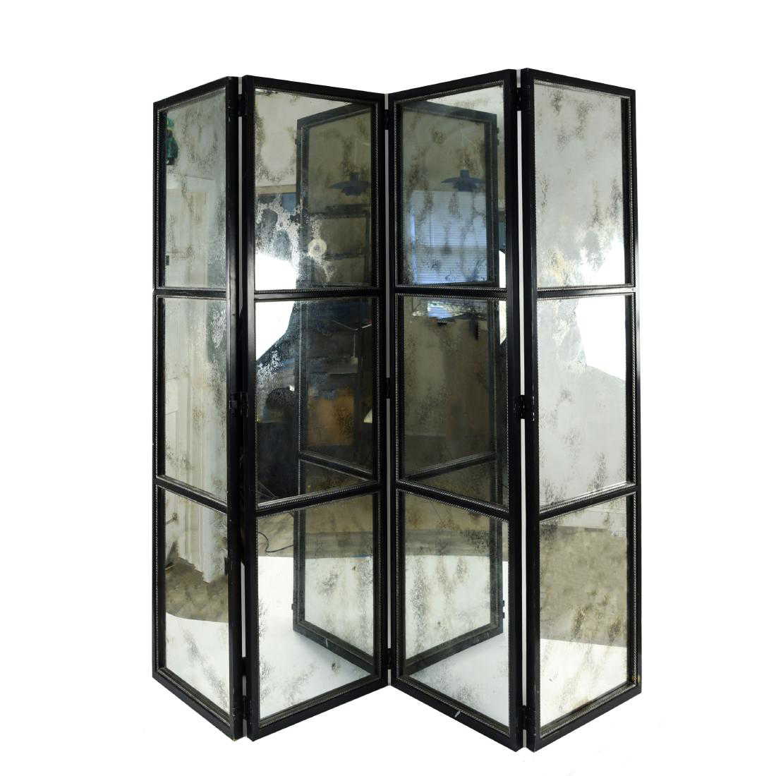 MIRRORED FOLDING ROOM DIVIDER SCREEN