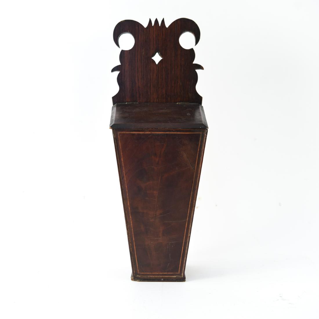 19TH. MAHOGANY VENEER CANDLE BOX (1 of 7)