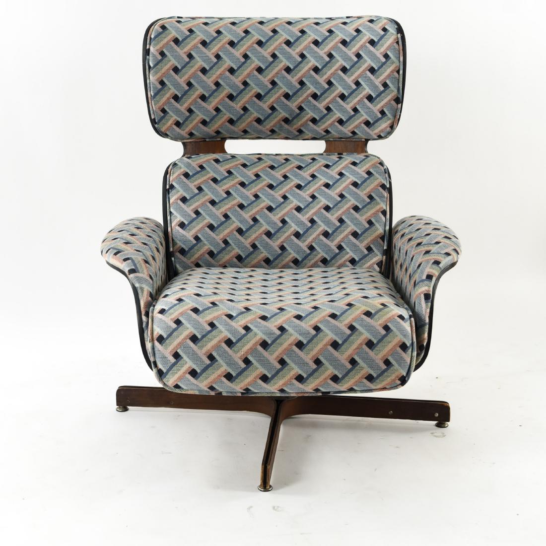 GEORGE MULHAUSER PLYCRAFT LOUNGE MR. CHAIR: Dimensions: H 43" x W 34" x D 26" x SH 16" Condition: Rubbing on edges.