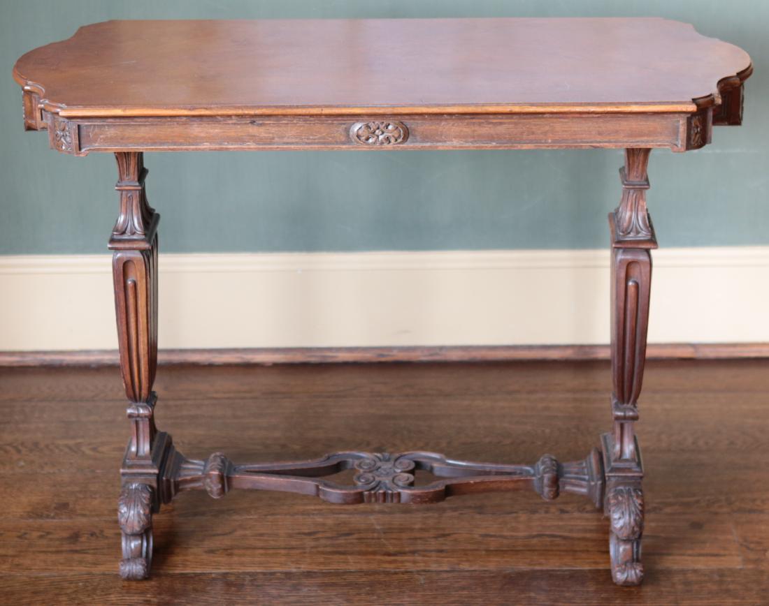 CARVED MAHOGANY SIDE TABLE (1 of 18)