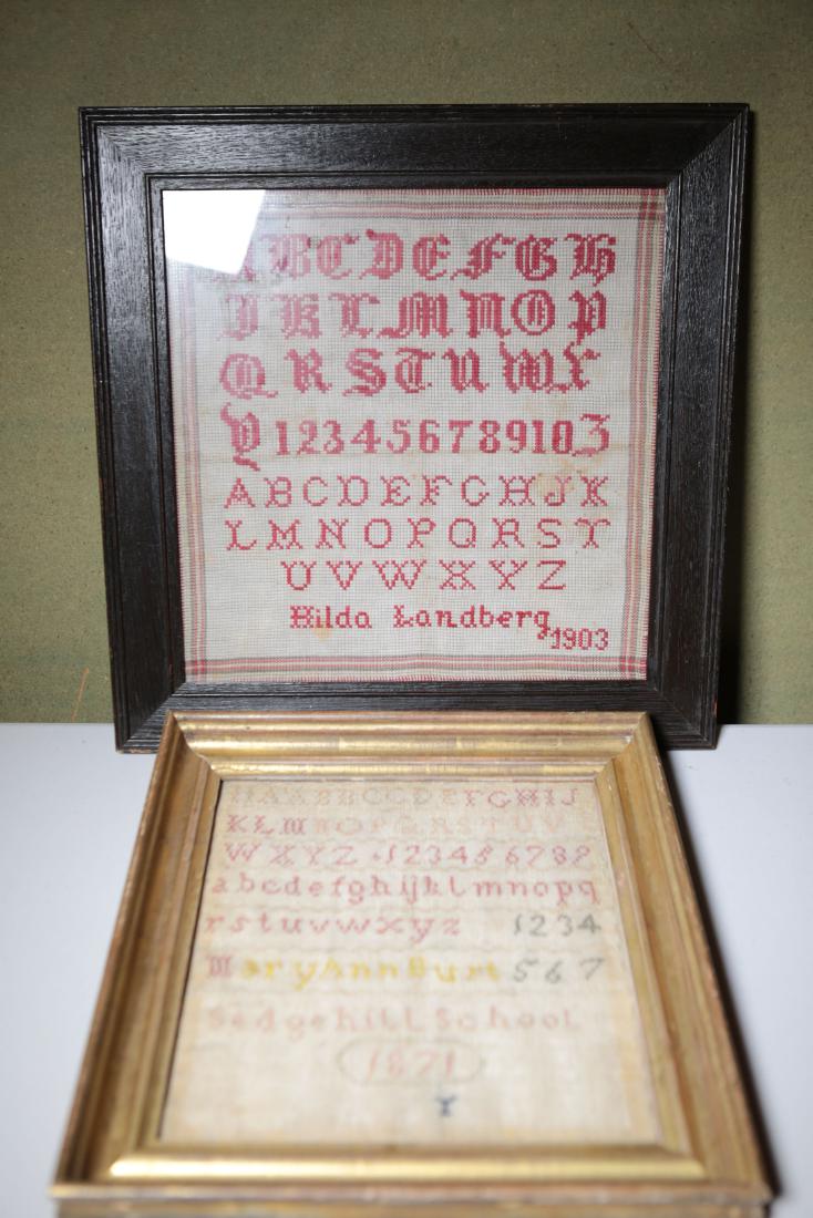 (2) ANTIQUE EMBROIDERED SAMPLERS (1 of 6)
