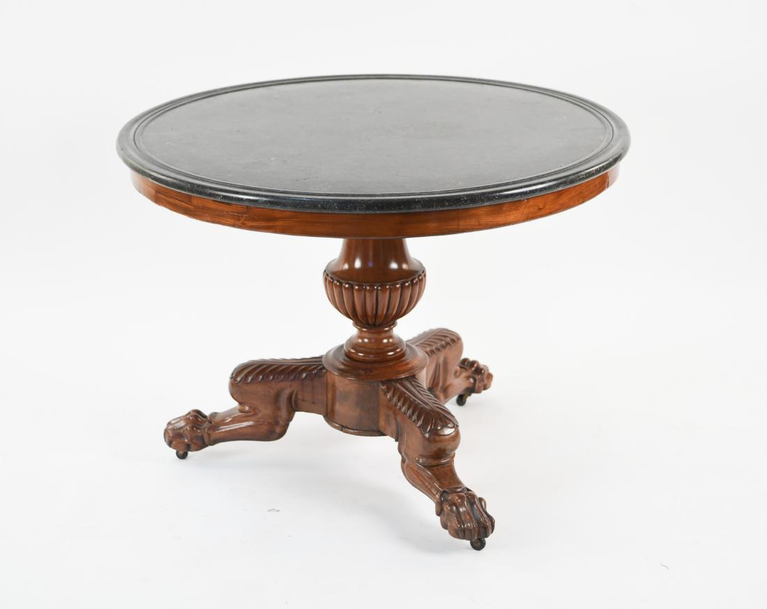 19TH C. ENGLISH MARBLE TOPPED PEDESTAL TABLE (1 of 15)