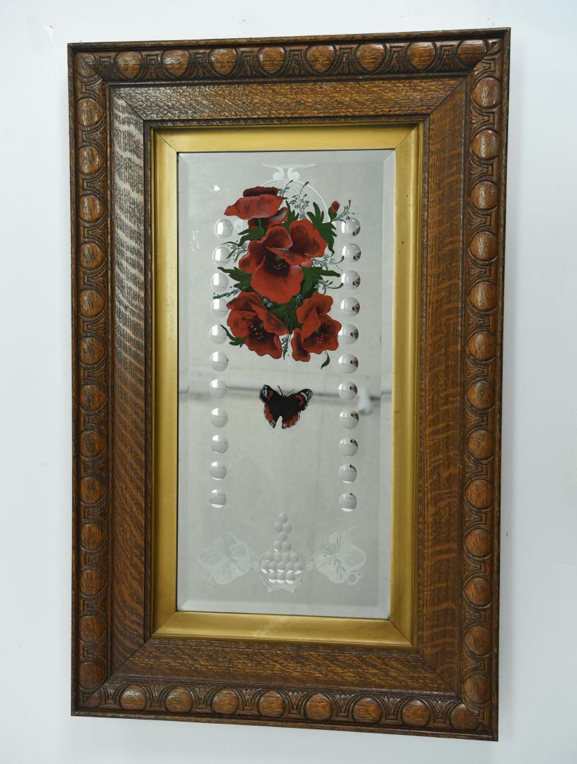 LATE 19TH C. ACID ETCHED REVERSE PAINTED MIRROR (1 of 6)