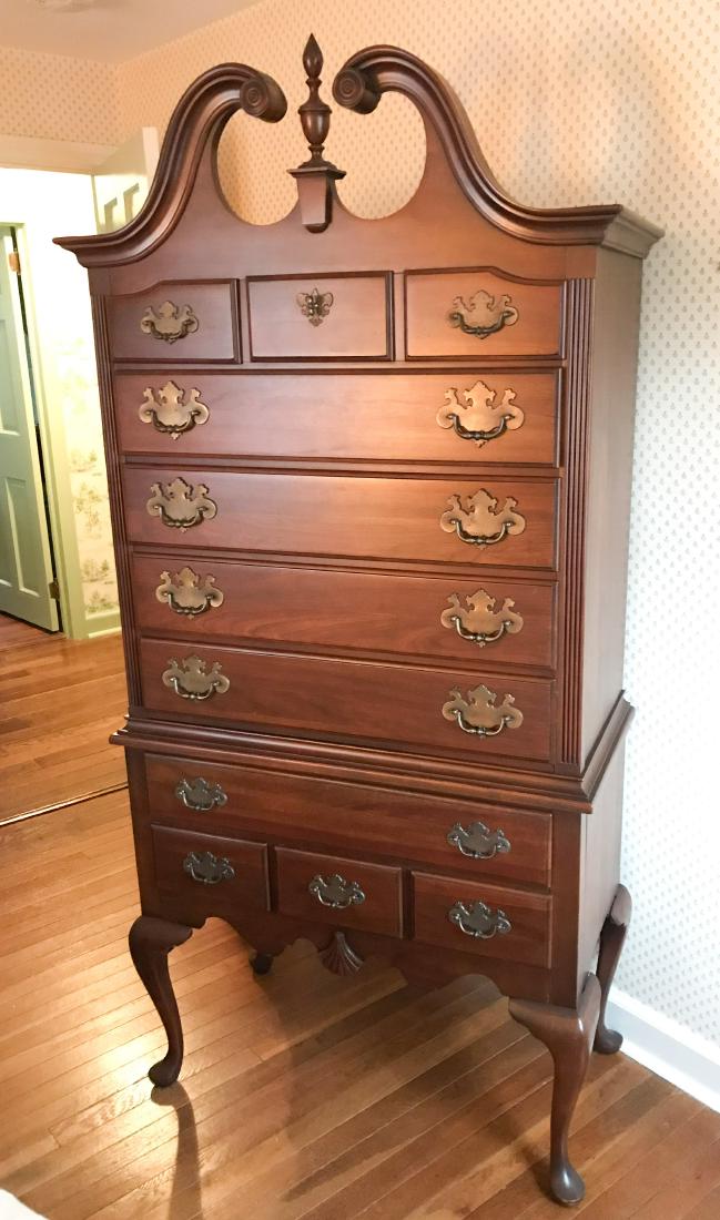 VINTAGE MAHOGANY HIGH BOY CHEST (1 of 8)