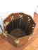LEATHER AND OAK WASTE BASKET - 4
