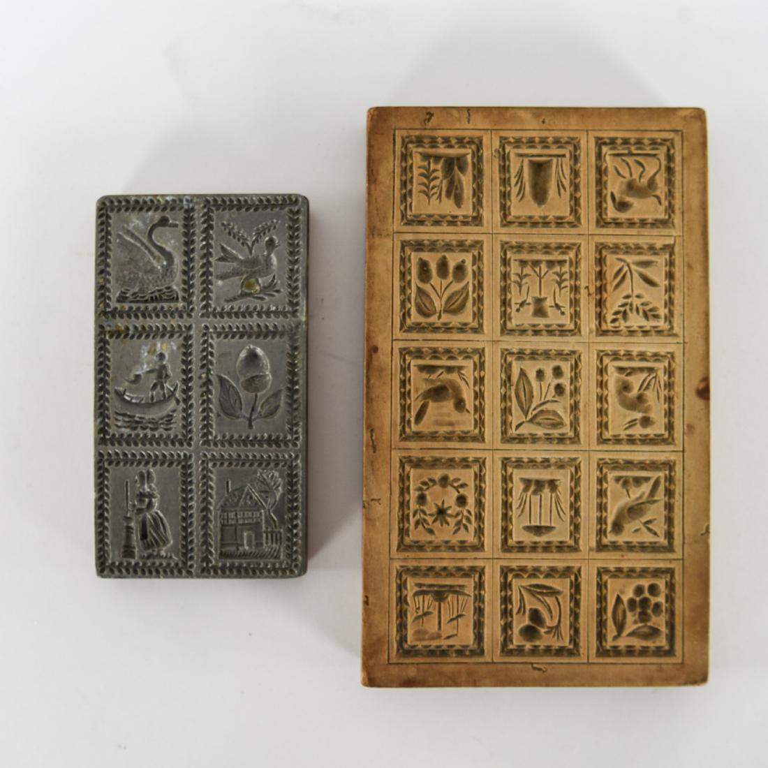 TWO ANTIQUE BUTTER PAT MOLDS (1 of 9)