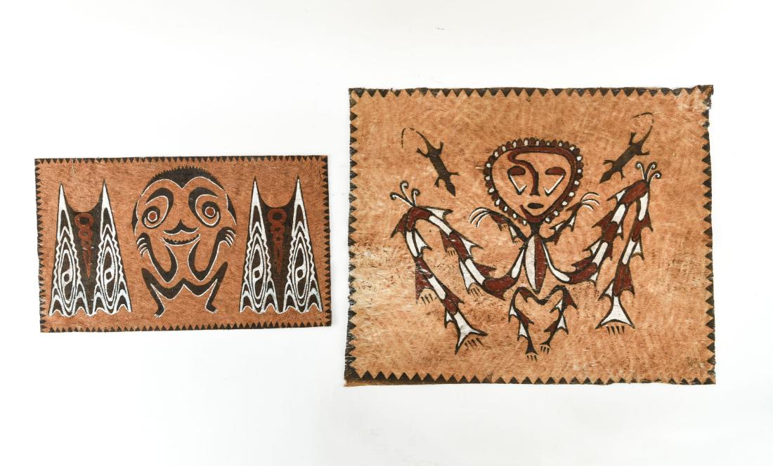 (2) IRIAN JAYA BARK PAINTINGS (1 of 12)