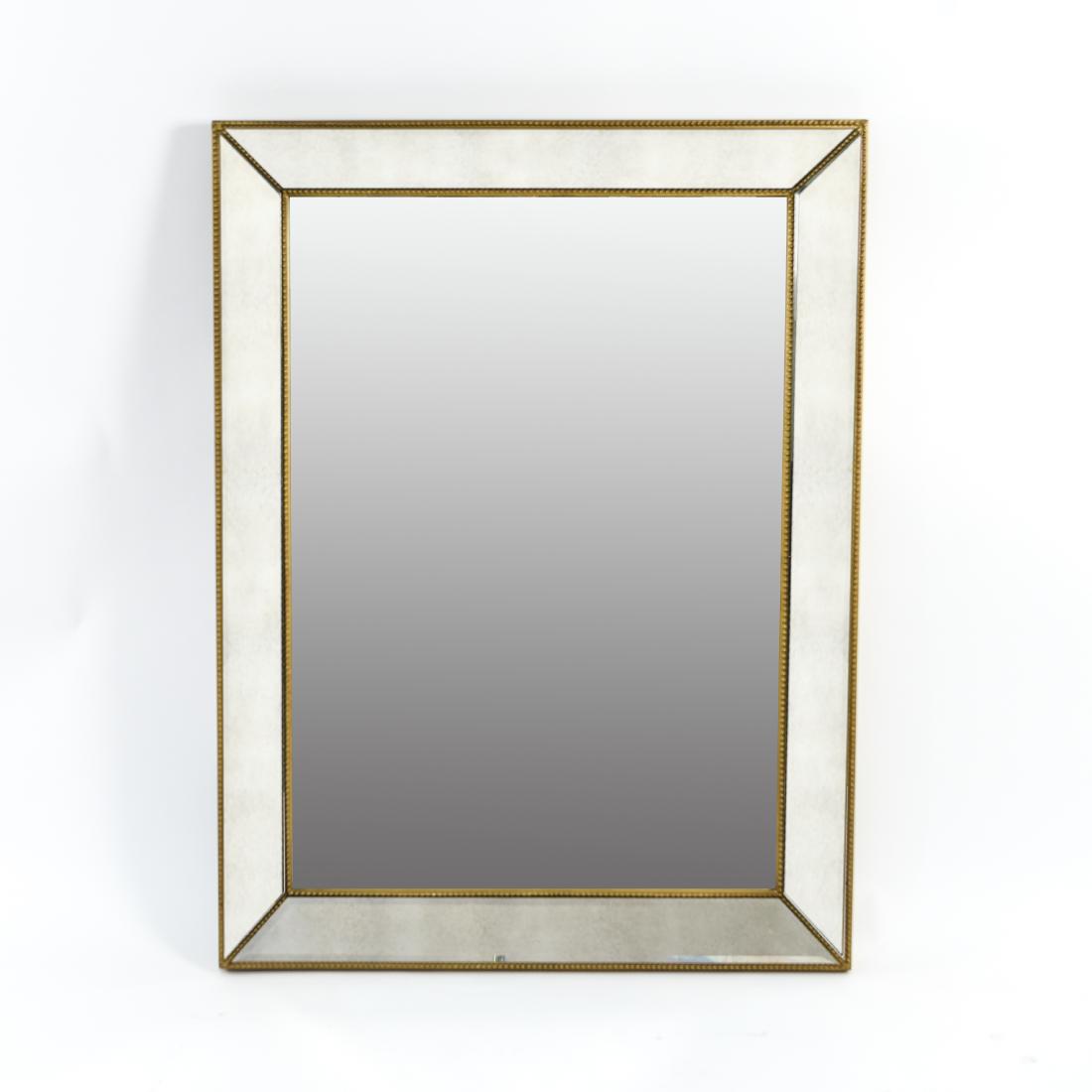 CONTEMPORARY BEVELED GLASS & FAUX GILT MIRROR (1 of 11)