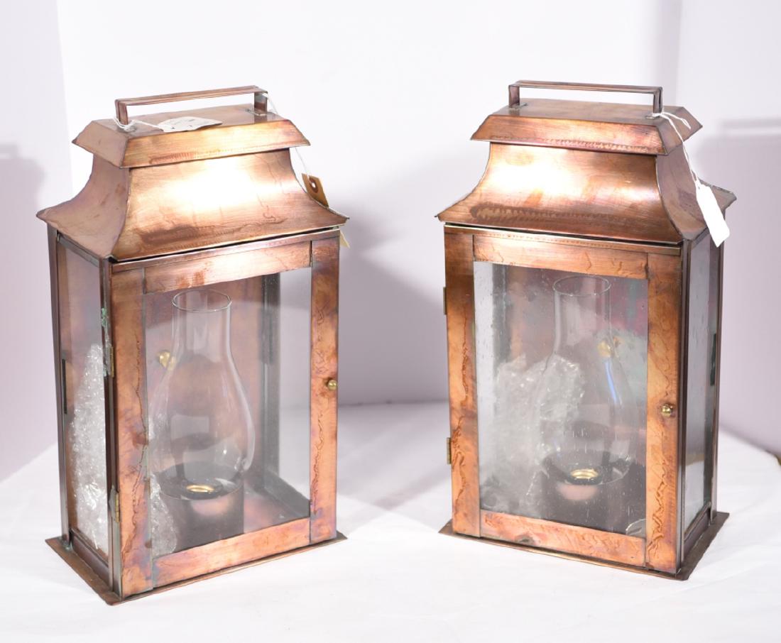 PAIR OF COPPER SCONCES WITH ANTIQUE FINISH (1 of 3)