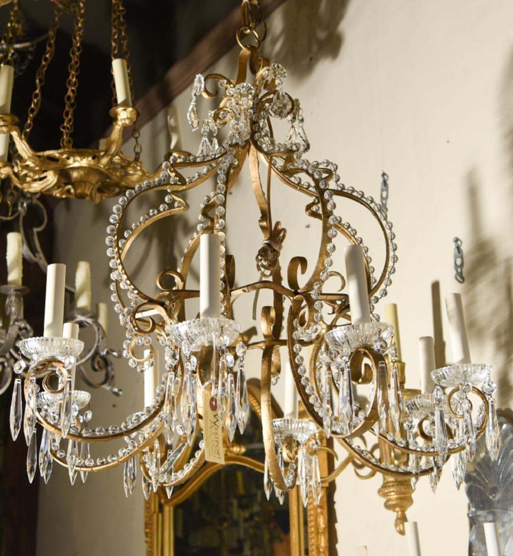 VINTAGE METAL & CRYSTAL CHANDELIER (1 of 6)