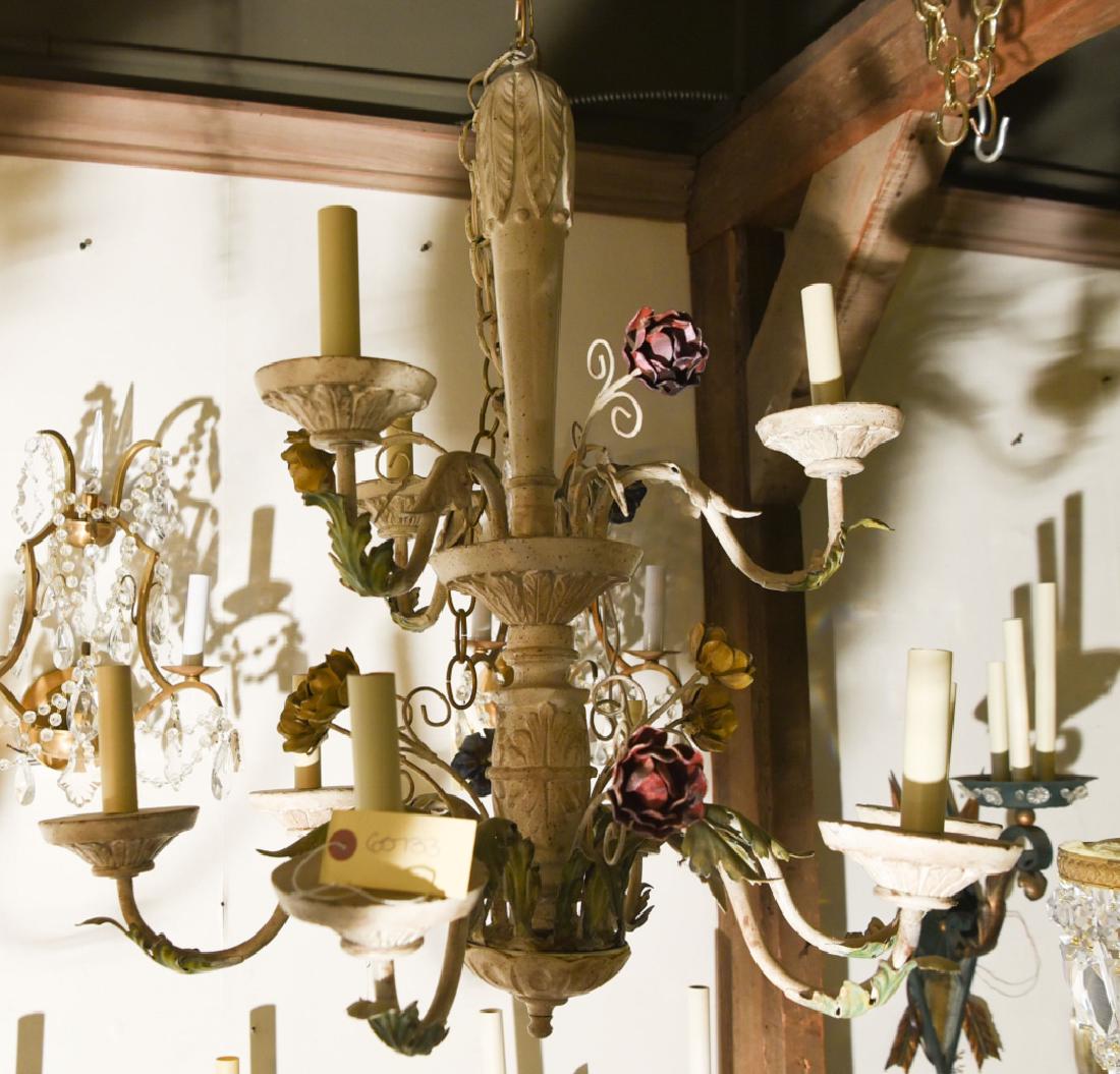 VINTAGE TOLE METAL 9-LIGHT CHANDELIER (1 of 6)