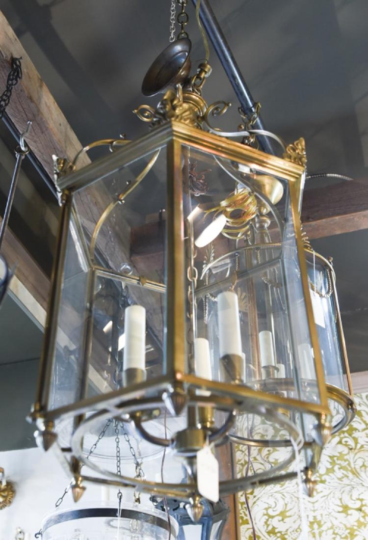 EARLY 1900S BRASS HANGING LANTERN (1 of 4)
