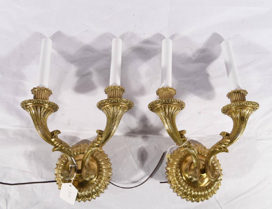 PAIR OF CONTEMPORARY BRASS WALL SCONCES (1 of 10)