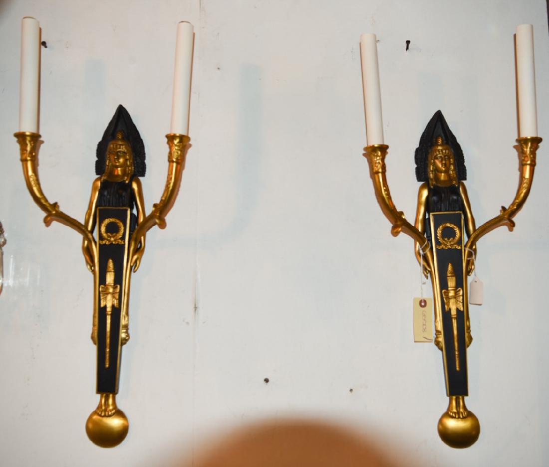 PAIR OF CONTEMPORARY EMPIRE STYLE WALL SCONCES (1 of 14)