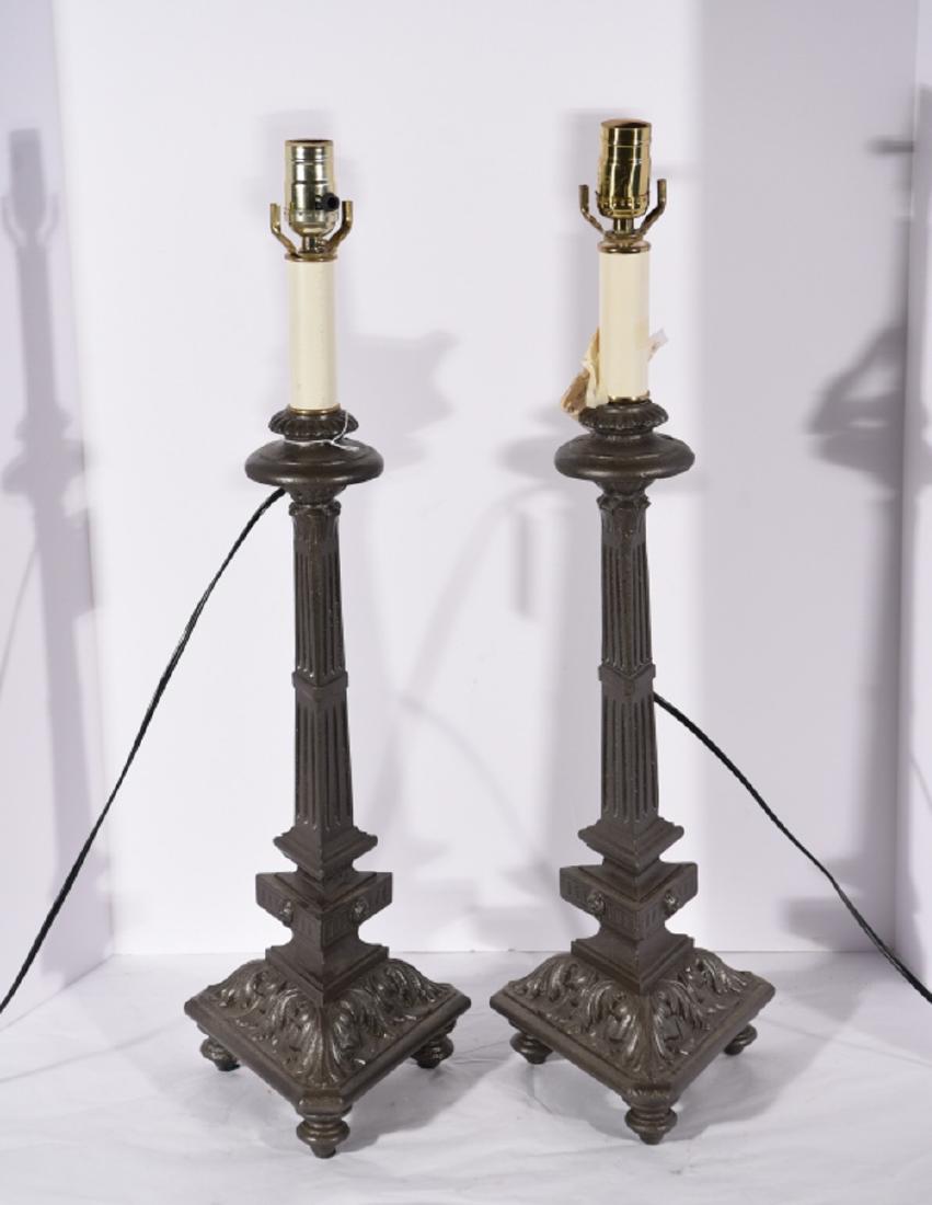 PAIR OF CONTEMPORARY IRON TABLE LAMPS (1 of 10)