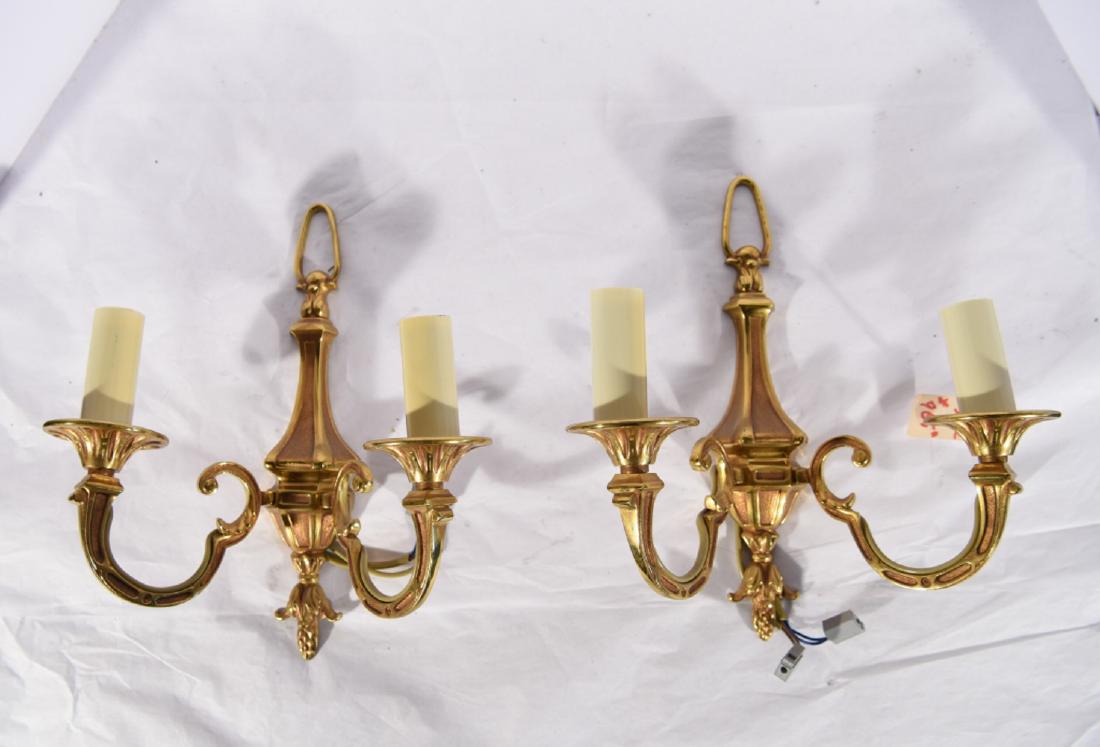 PAIR OF CONTEMPORARY FRENCH BRASS SCONCES (1 of 12)